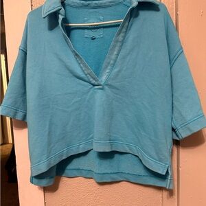 Aerie Light Blue V-Neck Crop Top